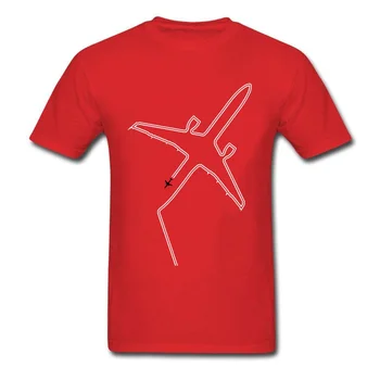 Lielgabarīta Vīriešu T-krekls Gaisa Plaknes Drukas T Kokvilnas T Krekls Grīstu Nelielu Kavēšanos Dāvanu Tēva Dienā Sarkanas Drēbes, t-veida, L