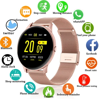 LIGE Sieviete Smart Skatīties Sieviešu smartwatch Vīriešu Ūdensnecaurlaidīgs Sports Fitness Tracker sirdsdarbība, Asins Spiediena Monitoru, reloj inteligente