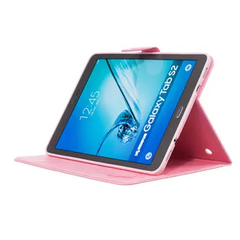 Luksusa Tablete uz Lietu Samsung Galaxy Tab S2 9.7 collu SM-T810 SM-T815 PU Leather Flip Maciņš Stāvēt Vāks T815 T810