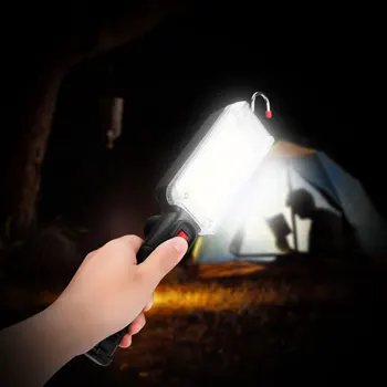 Magnētiskā COB LED Lukturīti Darba Vieglo Portatīvo Āķis Lampas Kempingiem Kāpjot Medību Auto Remonts Uzlādes ar USB Lādējamu