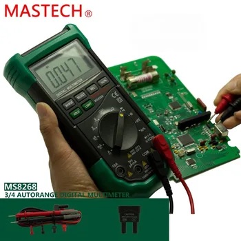 MASTECH MS8268 Ciparu Multimetrs LCD Auto Klāstu Porotection Ac/Dc Multimetrs Voltmetrs Ammeter Frekvenču Kondensators Testeris