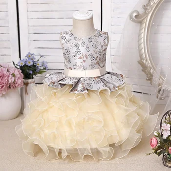 Meitene Kleita spāņu vintage drukas kleita Meitenēm zīdaiņu Kāzu Kleitas kūka tutu princess1st dzimšanas dienas svinības Baby Girl Dress