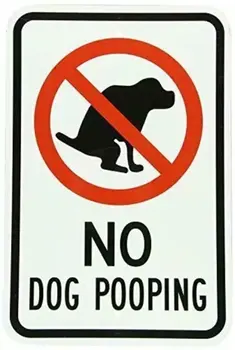 Metāla signsE Skārda Zīme nav Suns, Atkritumu Poo Pagalmā Durvju alu Brīdinājuma Mājas Sienu Apdare