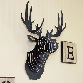 Modes 3D Koka Dzīvnieku Briežu Galvas Art Paraugs Birojā pie Sienas Karājas Apdare Uzglabāšanas Turētāji Pakaramie Dāvanu Kuģiem, Mājas Dekoru