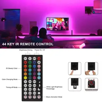 Mūzikas Sinhronizācijas LED Strip Gaismas Apgaismojums 12V TV Lentes RGB Kontrolieris ar 5050 Led Gaismas Svētku Guļamistaba Dekorēšana Ziemassvētku Gaismas