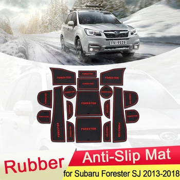 Par Subaru Forester SG SH SJ SK 2013 2016 2017 2018 Gumijas Anti-slīdēšanas Paklājiņš Durvju Groove Kausa pad Vārtiem spēļu Auto Piederumi
