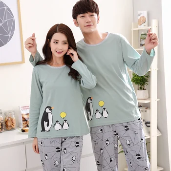 Pilnīgi Jauns Kokvilnas Pāris Pidžamu Karikatūra Sleepwear Sieviešu Pidžamas Komplekti Pijamas Mujer Mīļākais Pidžamas Homewear Plus M-3XL Apģērbi