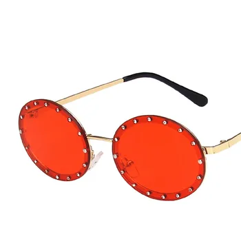 RBROVO Kārta Retro Saulesbrilles Sieviešu Zīmola Dizaineru Brilles par Sievietēm Dimanta Punk Saulesbrilles Sieviešu Spoguļi Oculos De Sol Feminino