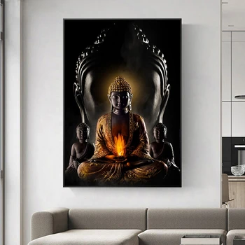 Reliģija Plakātu Dievs Buda Audekls Izdrukas Sienas Mākslas Gleznas, Bildes Budisms Plakāti Mājas Dekoru
