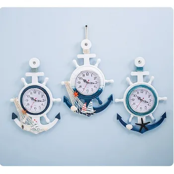 Relojes De Salīdzinot Vintage Decoracion Bērniem Sienas Pulkstenis Nordric Dizaina Enkura Formas Mājas, Koka Pulkstenis Reloj Salīdzinot Infantil