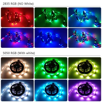 RGB LED Strip Gaismas SMD 3528 5050 Ūdensizturīgs 5M 10M Diožu Lentes WIFI un Bluetooth Controlle Ar DC12V Jaudas Adapteris Telpu Dekorēšana