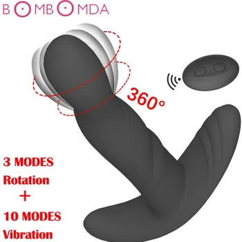 Rotācijas Anālais Plug Butt Plug Vibrators Vīriešu Masturbācija G Spot Prostatas Massager Tālvadības Anālais Vibrators Seksa Rotaļlietas Sievietēm