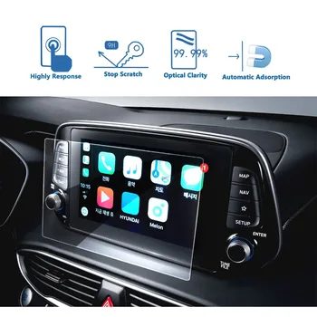 RUIYA Auto Ekrāna Aizsargs Santa Fe 8 Collu 2019 GPS Navigācija Touch Ekrānu Auto Uzlīmes, Interjera Aksesuāri