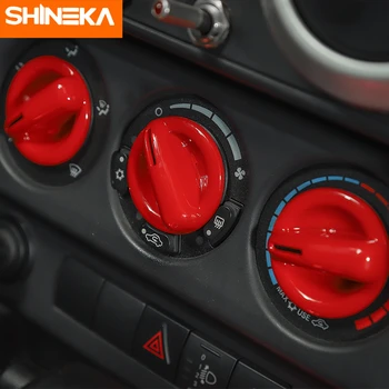 SHINEKA Interjera Mouldings Jeep Wrangler JK 2007. līdz 2010. gadam, ABS Auto Gaisa Kondicionēšanas Slēdzis Slēdzis Poga Apdare Vāka Uzlīmes