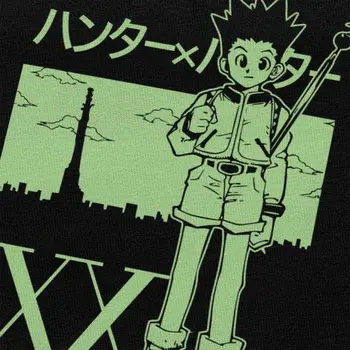 Skaists Vīriešu Hunter X Hunter Manga t-veida Topi ar Īsām Piedurknēm Kokvilnas T Vasaras Japāna Hxh Anime Gon Freecss T-kreklu apdruka, Apģērbu Dāvanu