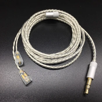 Soft upgrade kabelis Sennheets ie80 sudraba pārklājumu DIY austiņas Shure SE215 SE535 Austiņas fone de ouvido austiņas