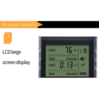 Starojuma Testeri Ciparu LCD Displejs ar Dual-mode Sinhronā Testa Detektoru Mērījumi Elektromagnētiskā Lauka Rokas Letes