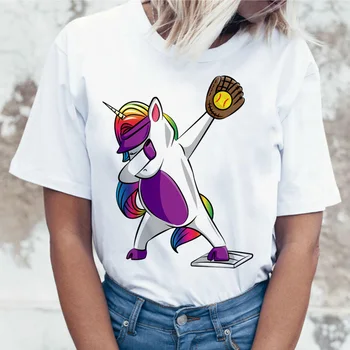 Unicorn Kawaii t krekls top tee krekli sieviešu sievietēm ulzzang korejiešu stilā ar Īsām Piedurknēm Hip Hop Grafikas 90s harajuku Unicornio