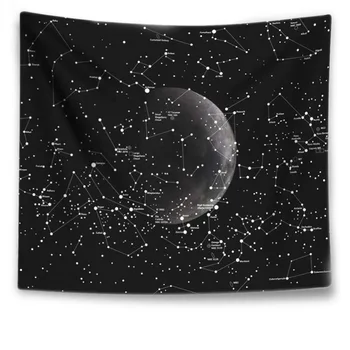 Unikālo Dizainu, Melna Kosmosa Gobelēns Zvaigžņotām Debesīm Sienas Gobelēns Galaxy Planētu Konstelāciju Gobelēns Bohēmijas Sienas Karājas Gobelēns