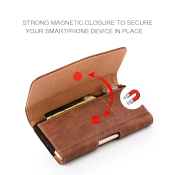 Universal maks, mobilais gadījumā drošības jostas mobilais tālrunis, soma karājas vidukļa aptver Maksts 4.7/5.5/6.3 collu retro ādas magnētiskā kabata