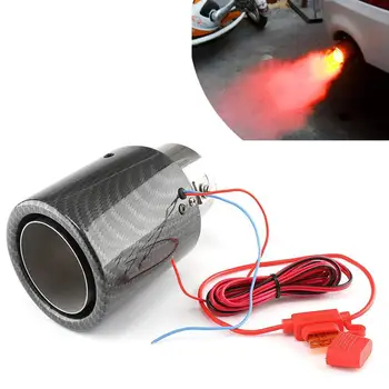 Universāls Auto LED Izplūdes Muffler Padoms Cauruļu Sarkanās/Zilās Gaismas Liesmu Taisni Automašīnas Modificētu Viena Izplūdes Izplūdes Caurules (Astes) Kakls