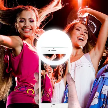 Universālā Selfie LED Flash Gredzenu Vieglo Portatīvo Lampas Mobilo Telefonu Objektīvs iPhone Xiaomi mi9t Samsung S10 S20 Gaismas Gredzenu Klipu