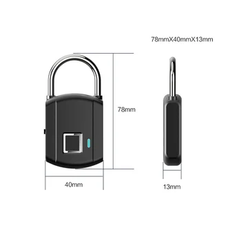 USB Lādējamu Smart Keyless Elektronisko pirkstu Nospiedumu Slēdzene Mājas pretaizdzīšanas Drošības Slēdzenes, Durvju Bagāžas Gadījumā Lock