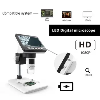 VKTECH 1000X HD 1080P 4.3 collu Portable LCD Digitālu Mikroskopa Kameru Darbvirsmas Lupu, Mikroskopu, Palielināmo Stiklu Komplekts Dropship