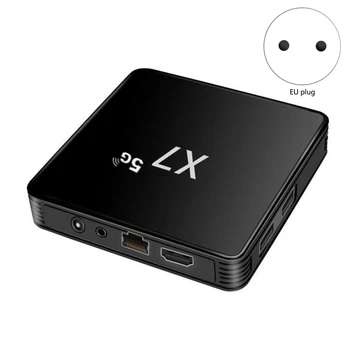 X7 TV Kastē 4 GB+32GB Quad Core Dual Band 2.4 G/5G Media Player, WIFI, ES Plug