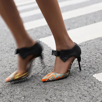 Zemas cenas Sieviešu sandales vasaras zābaki, kas plus lieluma 22-28cm super augsts papēdis 9cm dobi sandales Serpentīns modeļa sieviešu kurpes