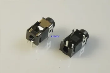 100gab TRS Tālrunis Jack 3.5 mm 5 pin Stereo Audio Ligzda 3 stabi 14.0 mm austiņu spraudni caur caurumu Labajā Leņķī PCB Lodalva