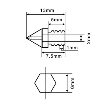 15pcs/Daudz Misiņa Sprauslas 0.2/0.3/0.4/0.5/0.6/0.8/1.00/1.2 mm Iespēju Presēt Drukas Galviņa Sprauslas 3D Printeri Daļa Par 1,75 MM