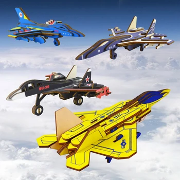 1gb Mini Imitēta Koka Samontēti Lidmašīnas Modeli Būvniecības Rotaļlietas DIY Bērnu Smadzeņu Spēle, Celtniecības Bloki, Rotaļlietas