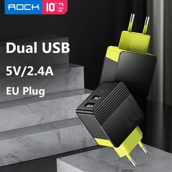 2 Port USB Tālruņa Lādētāja Adapteris ES Plug 5V 2.4 Max Smart Ātrās Uzlādes Ceļojumu Sienas Lādētāju iPhone12 Par Huawei Rock