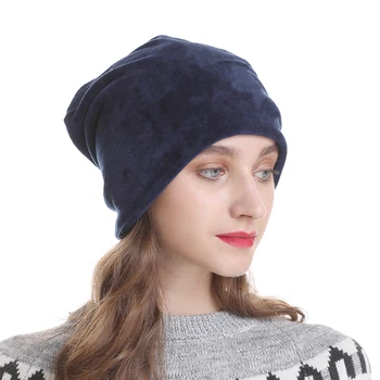 2019 Jauna Rudens Ziemas Sieviešu Cepures Modes Siltu Trikotāžas Samta Slouchy Beanie Cepure Dāmas Skullies Vāciņi