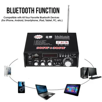 600W / 400W Bluetooth HiFi Stereo Mājas auto Pastiprinātāju Mūzikas Super Skaļrunis Preamps Karaoke Mikrofons