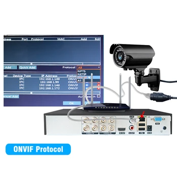 AHD 1080N 4CH 8CH 16CH CCTV DVR Mini 5IN1 DVR Par CCTV Komplekts VGA HDMI Drošības Sistēmas VRR 1080P IP Kameras Onvif DVR PTZ H. 264
