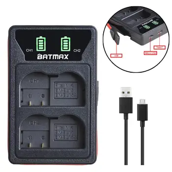 Batmax EN-EL15 LV-EL15A LED Dual USB Lādētājs ar C Tipa Ostu Nikon D600 D610 D600E D800 D800E D810 D7000 D7100,Z6, Z7