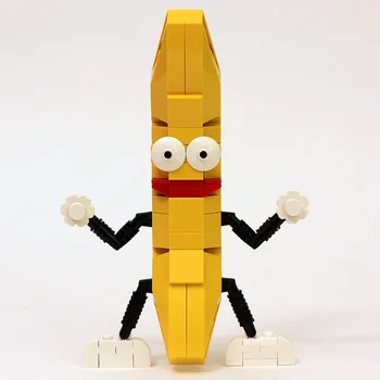 Deju Dzelteno Banānu Mini Bloki Smieklīgi jaunums Apskatīt augļu Interaktīvās Montēt Rotaļlietas Brinquedos Filmu Kolekciju