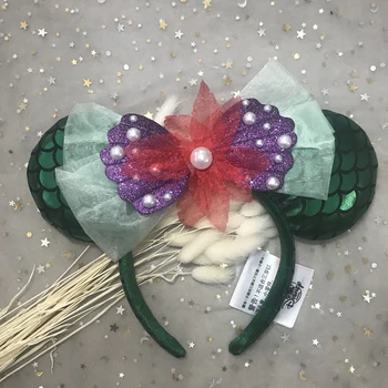 Disney Mickey Minnie Hairband Haunted Mansion Galvassegu Ausis Sequin Matu Lentes Princese Galvas Stīpu Plīša Rotaļlietu, Mazulis Dāvanu