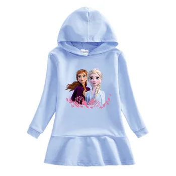 Disney Saldēti Bērniem Kleitas Meitenēm Elsa Princess Tērpā ar garām Piedurknēm Bērniem Kleita Puse Meiteņu Kleitas Ziemassvētku Kleita 3-8Y