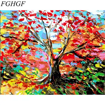 FGHGF Krāsošana Ar Numuriem Regulējumu krāsošana ar numuriem Krāsains Koka Mājas Dekoru kanvas glezna ar numuriem, Moduļu bildes