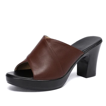 GKTINOO Modes Sieviešu Sandales Ērti, Īstas Ādas Bieza augstpapēžu kurpes Sieviešu Ikdienas Vasaras Kurpes Platformas Sandales Plus Lieluma 42