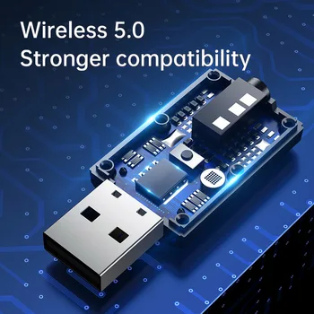 JaJaBor Portatīvie Mini USB Bezvadu Uztvērējs Adapteris Raidītājs 3,5 mm AUX Audio Mūzikas Atskaņotājs, Bluetooth 5.0 Automašīnas Brīvroku Komplekts
