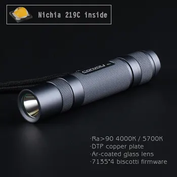 Karavāna S2+ Lukturīti Nichia 219C Ra>90 DTP Vara Loksnes Ar pārklājumu Stikla Lēcu Linterna LED Mini Lanterna Spēcīgs Lāpu Gaismas