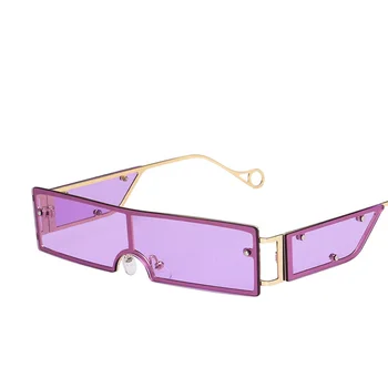 Mazs Kvadrāts Rāmja Saulesbrilles Sievietēm, Vīriešiem, viengabala Lēca, Kniežu Personības Saulesbrilles Sieviešu Steampunk Metāla Briļļu toņos Oculos