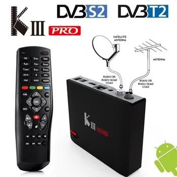 MECOOL KIII PRO DVB-S2, DVB-T2, DVB-C Dekoderi Android 7.1 TV Kastē 3GB 16GB K3 Pro Amlogic S912 Octa Core 64bit 4K Combo Set top box