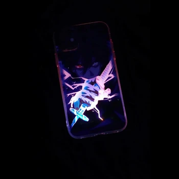Naruto Sasuke Zvanu Gaismas Lietā Par iPhone 11 pro Max 8 7 Plus SE LED Gadījumos, Mīksta TPU Coque Flash Vāciņš iPhone XR XS MAX Būtiska