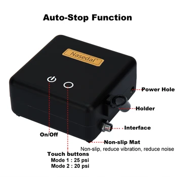 Nasedal Auto Stop Funkcija Dual-Action Pulverizatoru, Kompresoru 0,2 mm/0,3 mm/0.5 mm Komplekts Smidzināšanas Pistoles palaišanas sviru Regulējams Jaudas Touch Switch