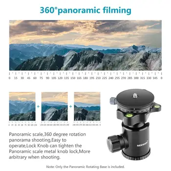 Neewer Kamera Panorāmas Panoramēšana Bāze ar Arca Swiss Style Plāksnes, 3/8-inch Skrūvi Alumīnija Sakausējuma Panorāmas Bumbu Statīva Galva